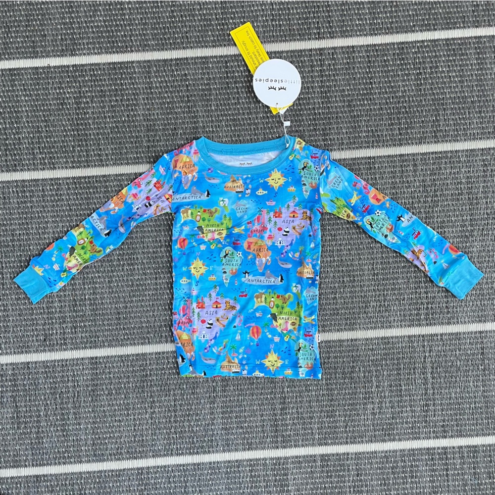 Little Sleepies Around the World Bamboo Viscose Two Piece Pajama Set - Picture 2 of 5